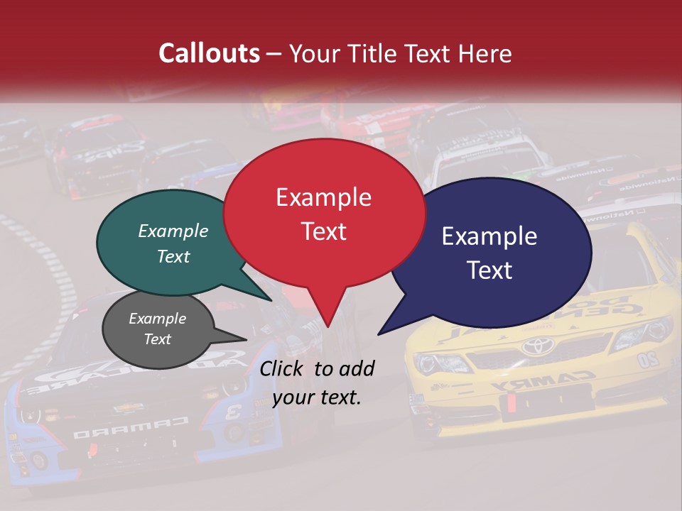 A Group Of Cars Driving Down A Race Track PowerPoint Template