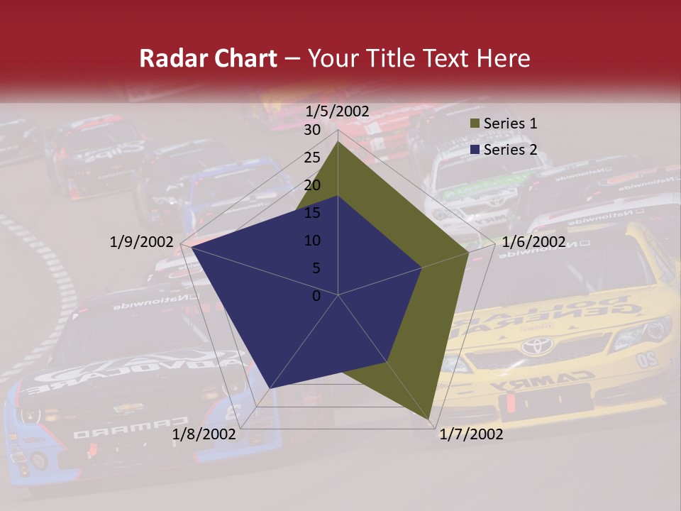 A Group Of Cars Driving Down A Race Track PowerPoint Template