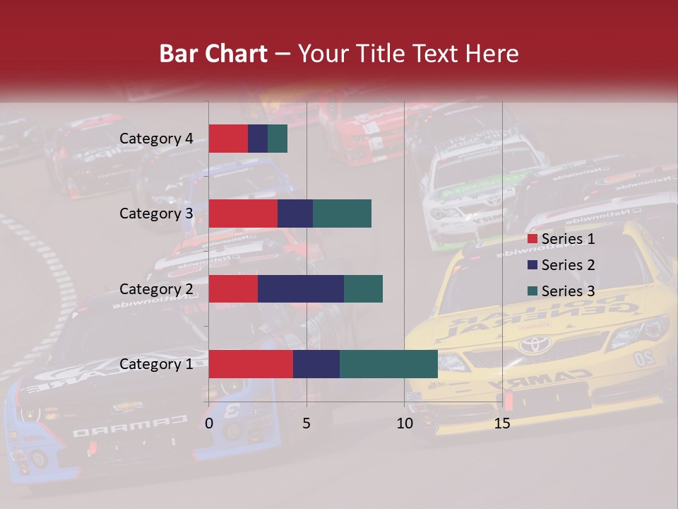 A Group Of Cars Driving Down A Race Track PowerPoint Template