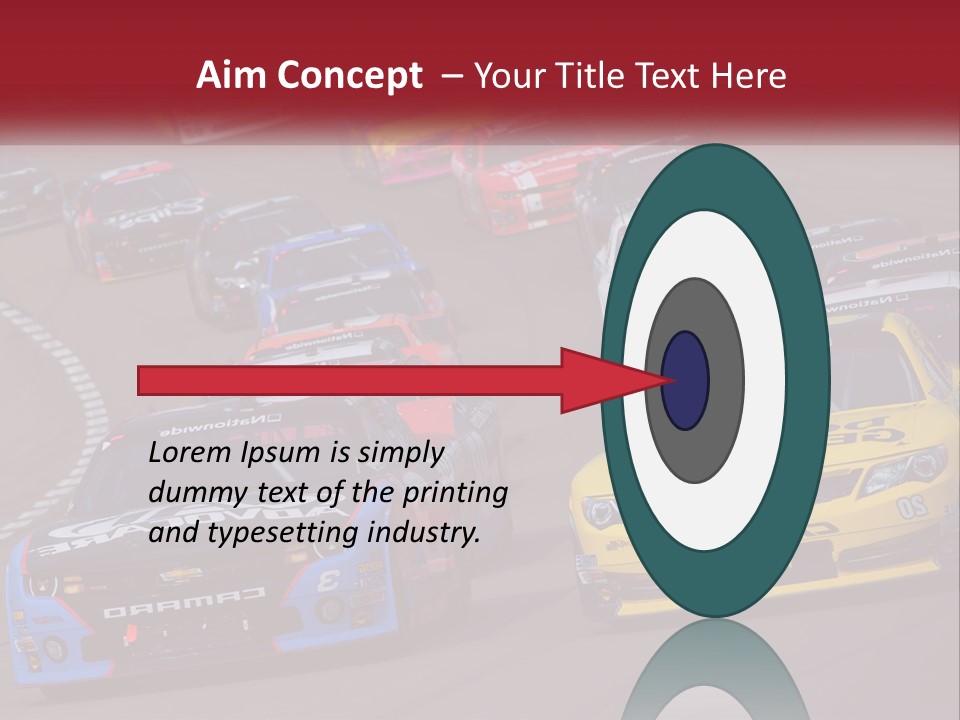 A Group Of Cars Driving Down A Race Track PowerPoint Template