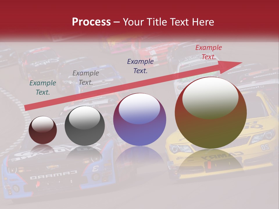 A Group Of Cars Driving Down A Race Track PowerPoint Template