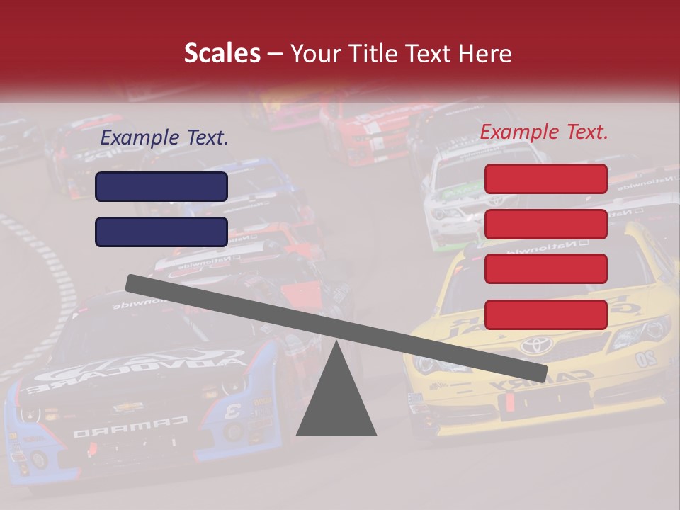 A Group Of Cars Driving Down A Race Track PowerPoint Template