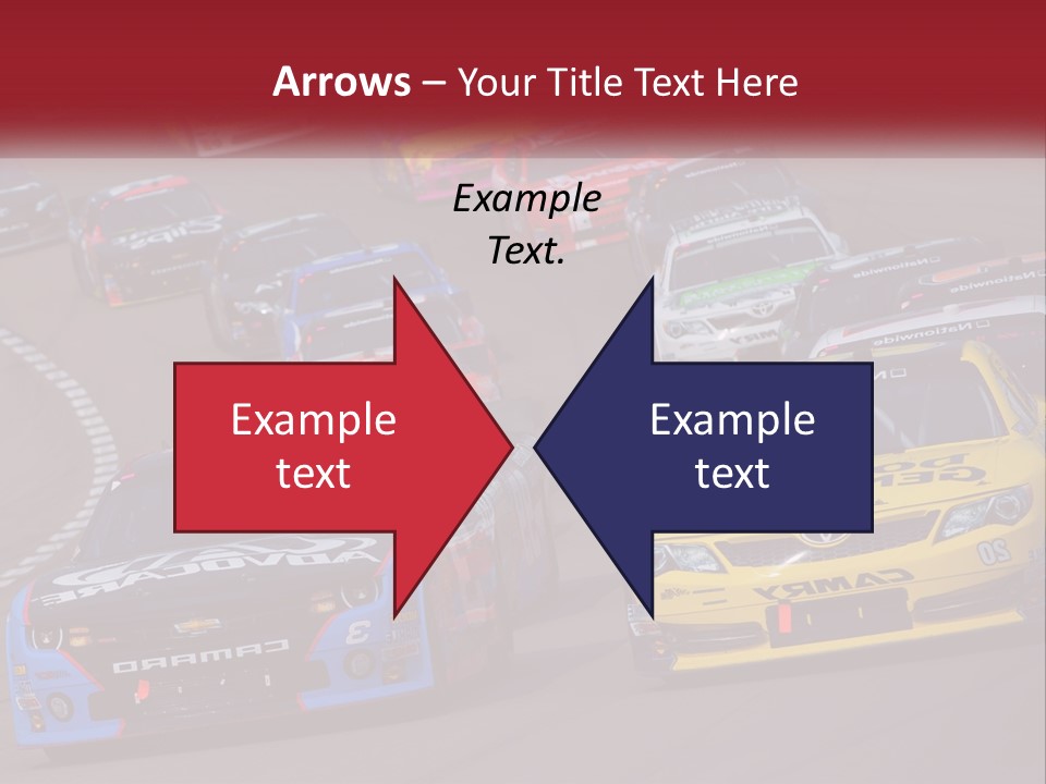 A Group Of Cars Driving Down A Race Track PowerPoint Template