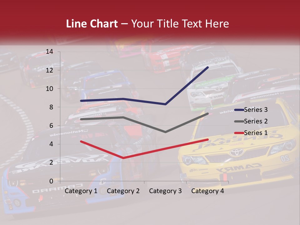 A Group Of Cars Driving Down A Race Track PowerPoint Template