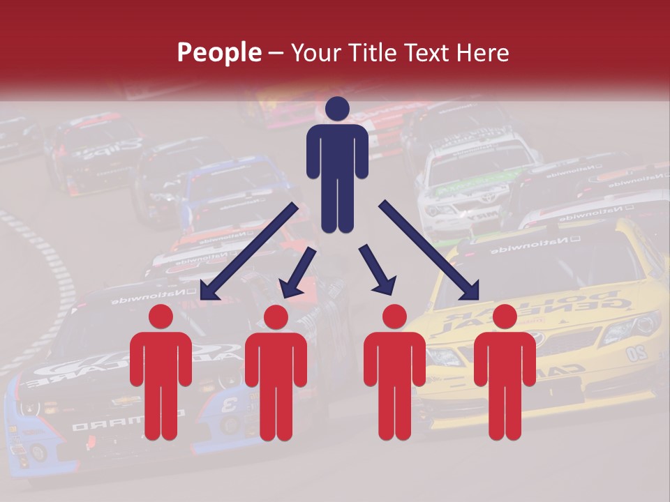 A Group Of Cars Driving Down A Race Track PowerPoint Template