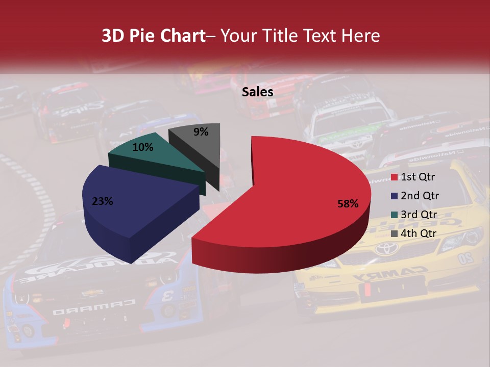 A Group Of Cars Driving Down A Race Track PowerPoint Template