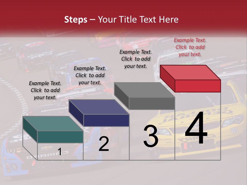 A Group Of Cars Driving Down A Race Track PowerPoint Template