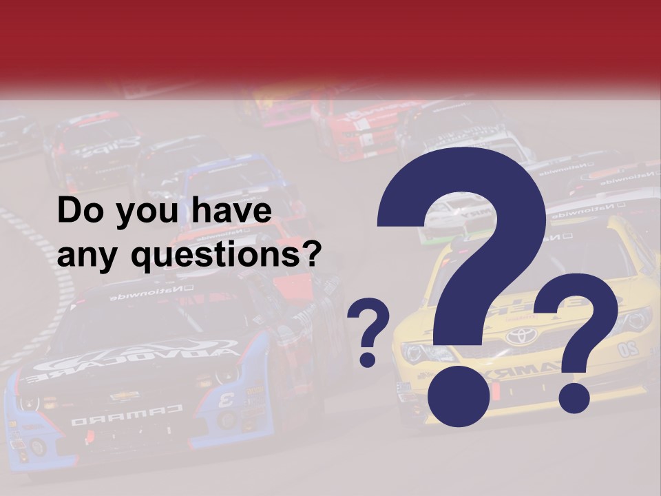 A Group Of Cars Driving Down A Race Track PowerPoint Template