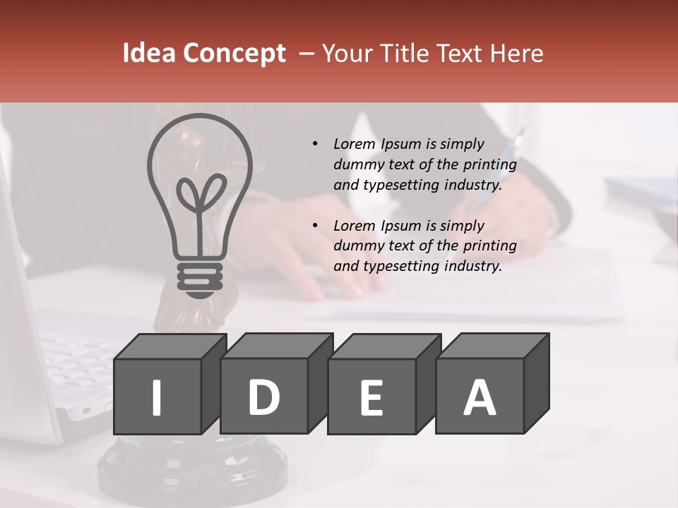 A Person Sitting At A Desk Writing On A Piece Of Paper PowerPoint Template