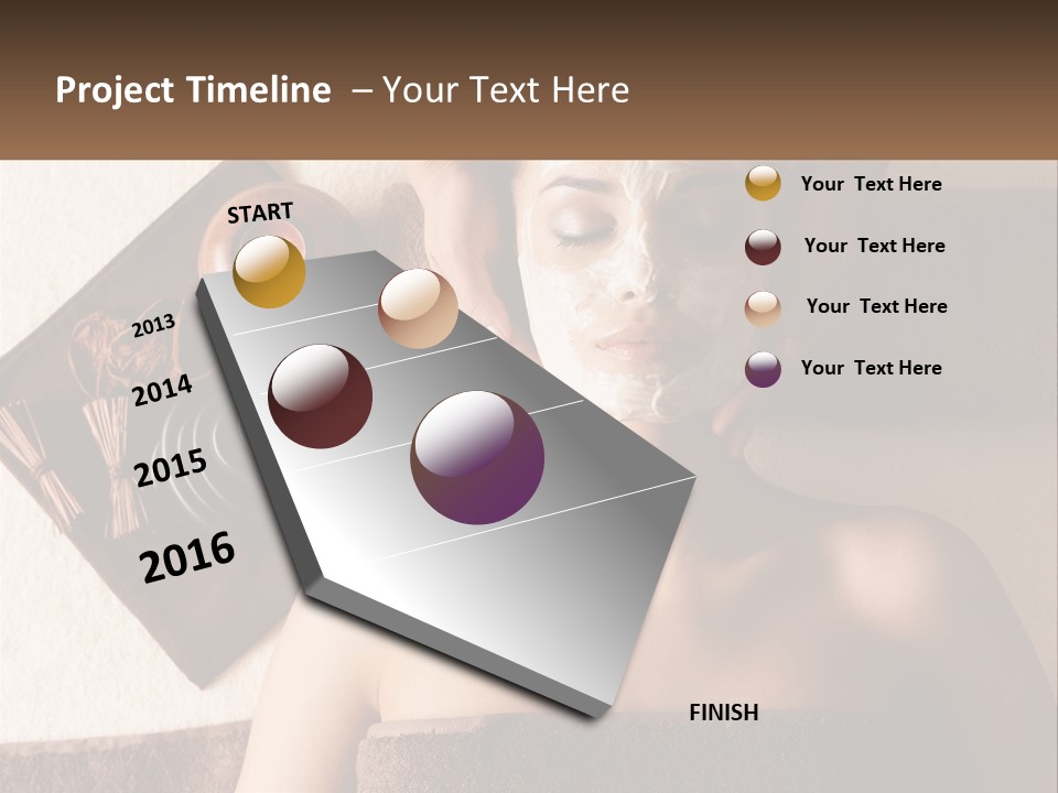 A Woman Getting A Facial Mask On Her Face PowerPoint Template