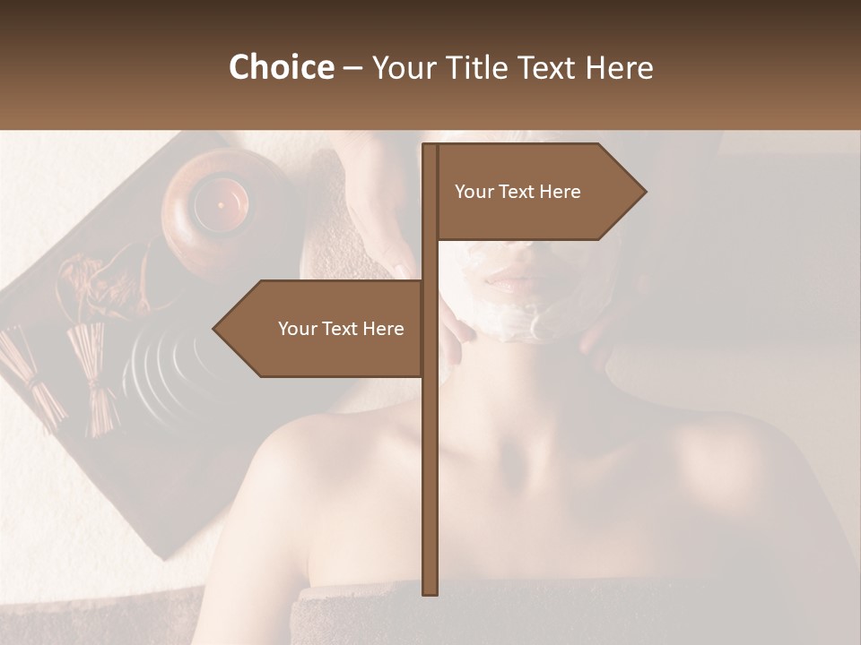 A Woman Getting A Facial Mask On Her Face PowerPoint Template