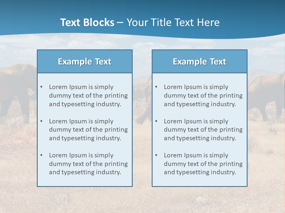 A Herd Of Elephants Walking Across A Dry Grass Field PowerPoint Template