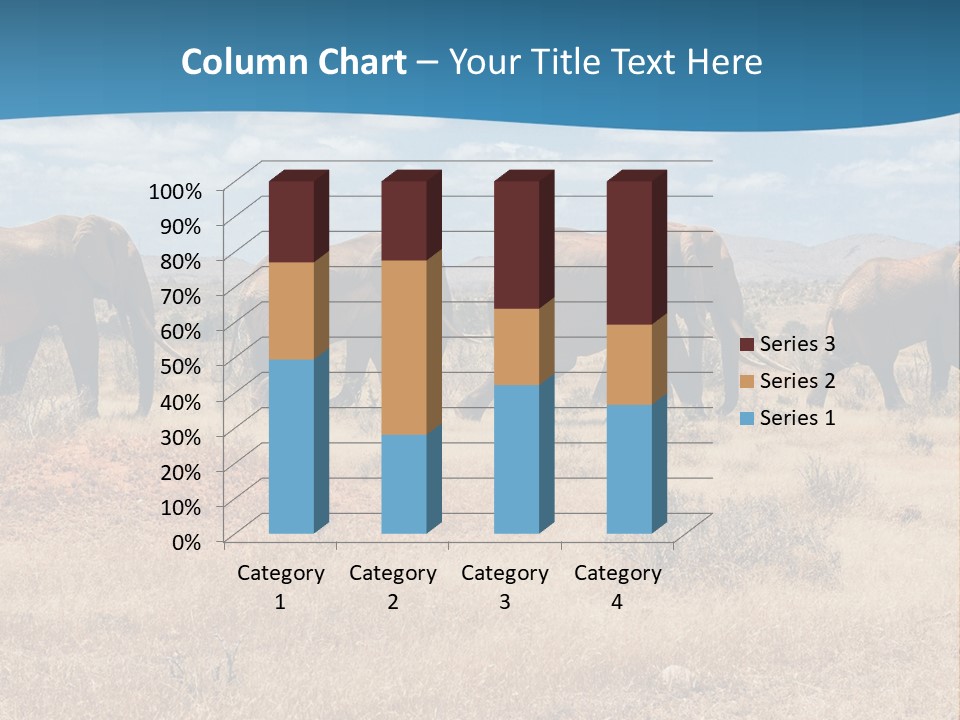 A Herd Of Elephants Walking Across A Dry Grass Field PowerPoint Template