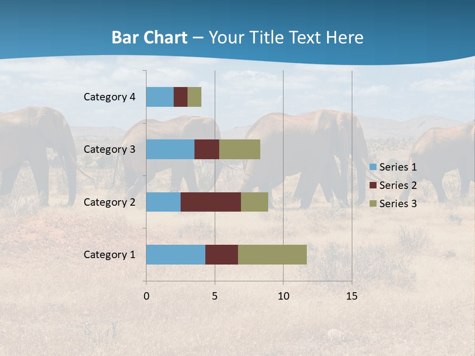 A Herd Of Elephants Walking Across A Dry Grass Field PowerPoint Template