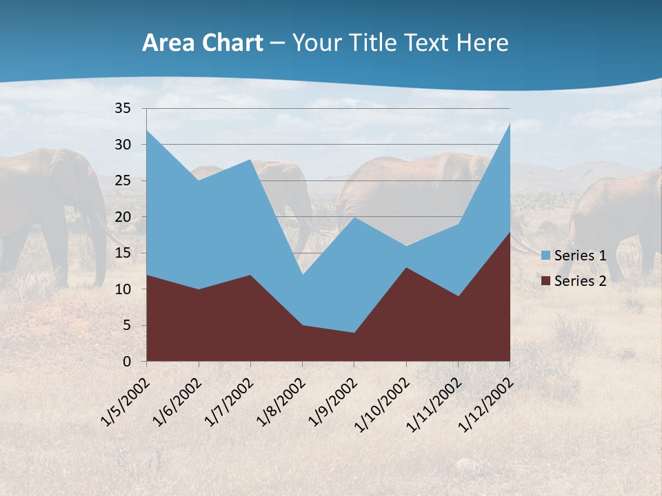 A Herd Of Elephants Walking Across A Dry Grass Field PowerPoint Template