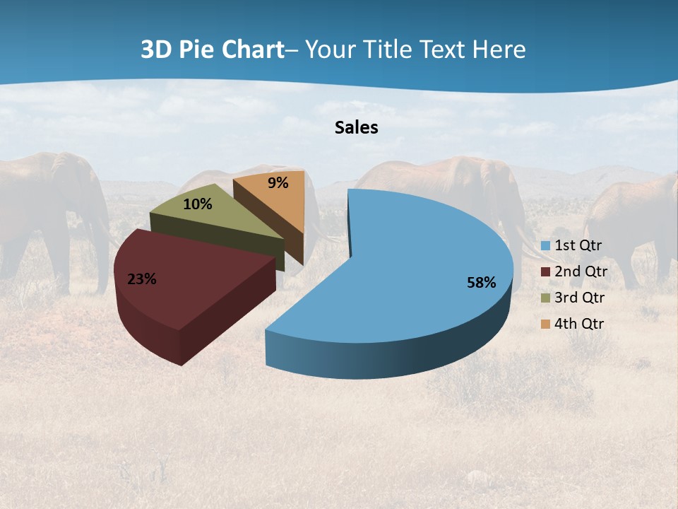 A Herd Of Elephants Walking Across A Dry Grass Field PowerPoint Template