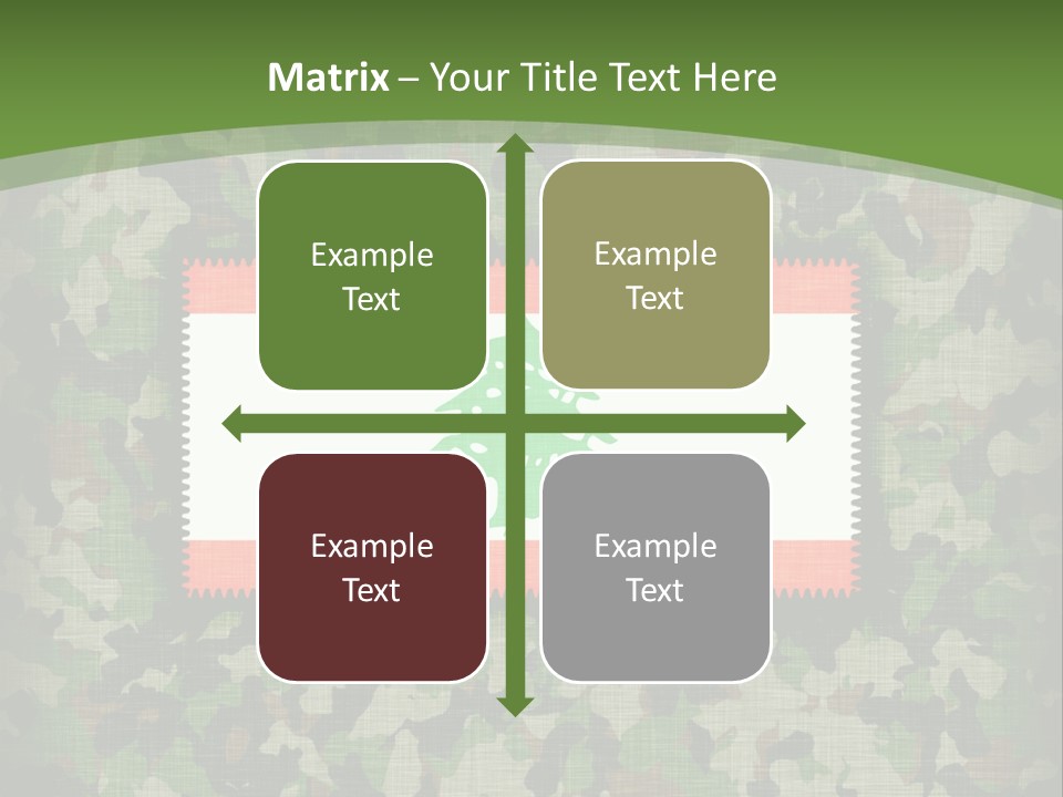 A Camouflage Background With A Flag And A Tree On It PowerPoint Template