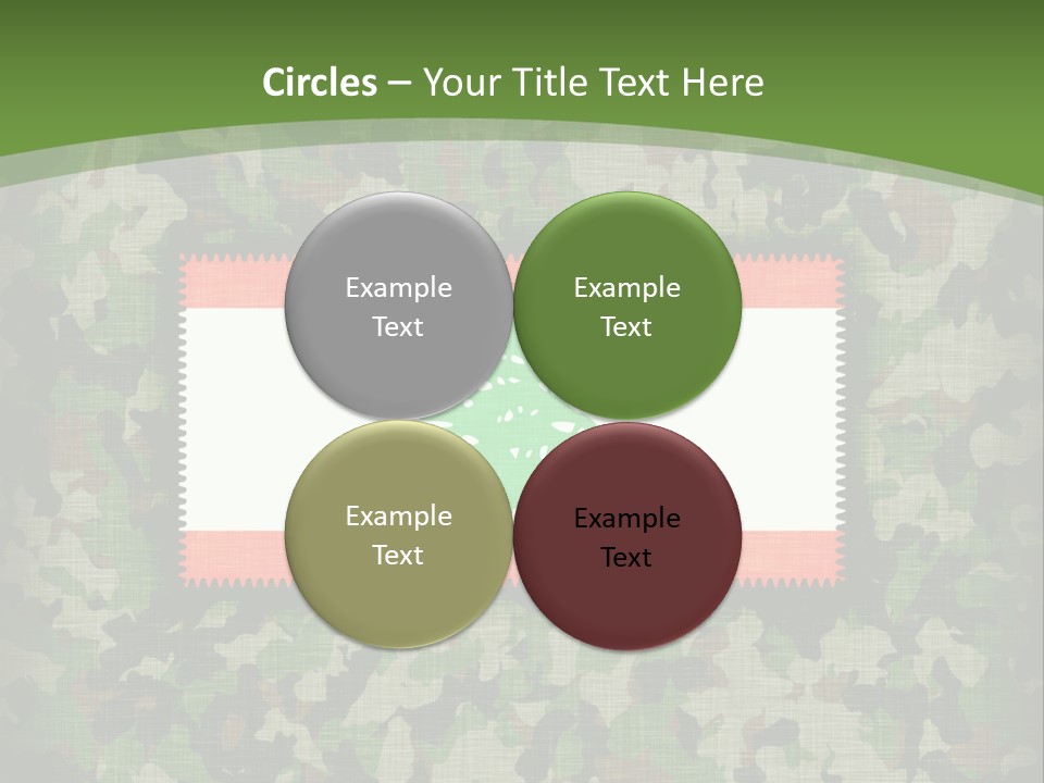 A Camouflage Background With A Flag And A Tree On It PowerPoint Template