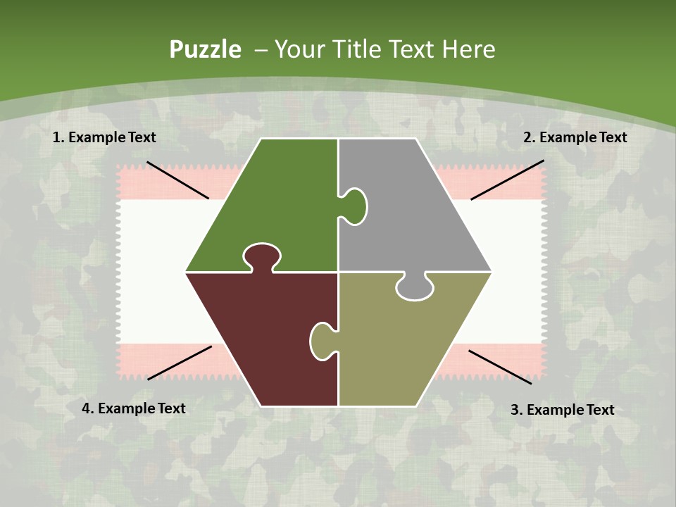A Camouflage Background With A Flag And A Tree On It PowerPoint Template