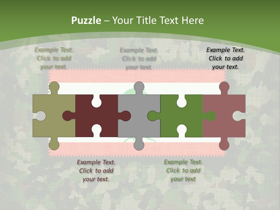 A Camouflage Background With A Flag And A Tree On It PowerPoint Template