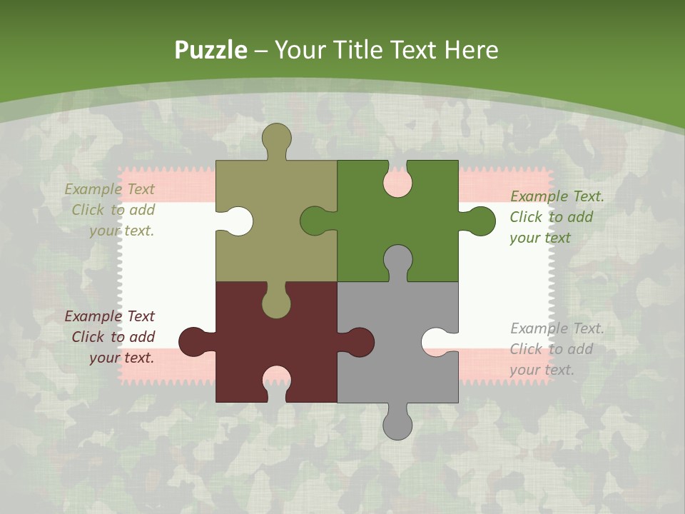 A Camouflage Background With A Flag And A Tree On It PowerPoint Template