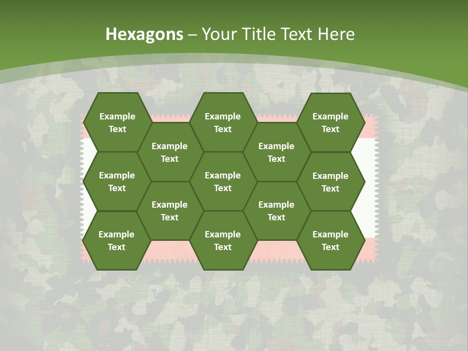 A Camouflage Background With A Flag And A Tree On It PowerPoint Template