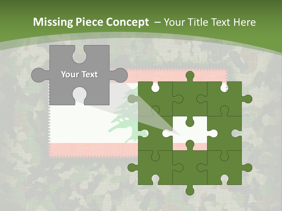 A Camouflage Background With A Flag And A Tree On It PowerPoint Template