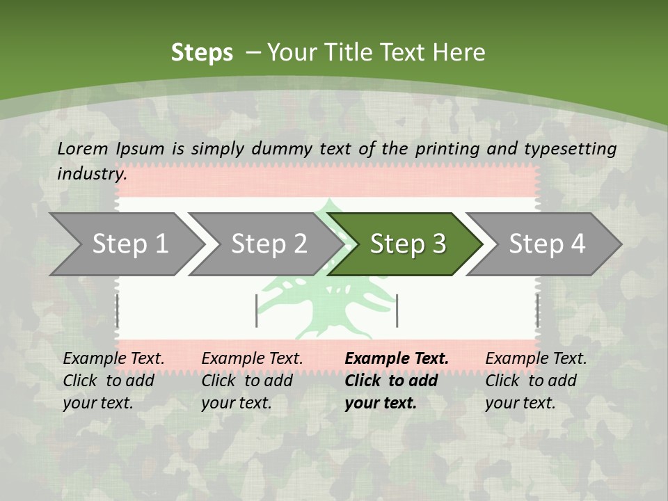 A Camouflage Background With A Flag And A Tree On It PowerPoint Template