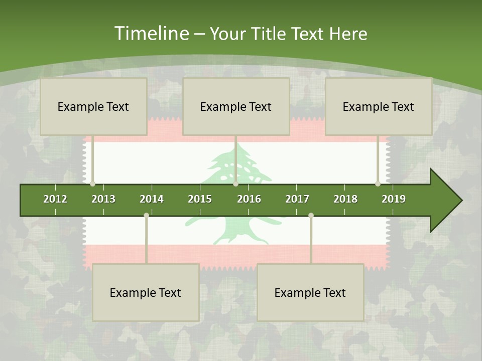 A Camouflage Background With A Flag And A Tree On It PowerPoint Template