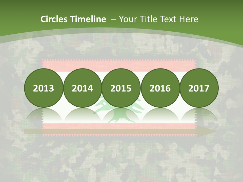 A Camouflage Background With A Flag And A Tree On It PowerPoint Template