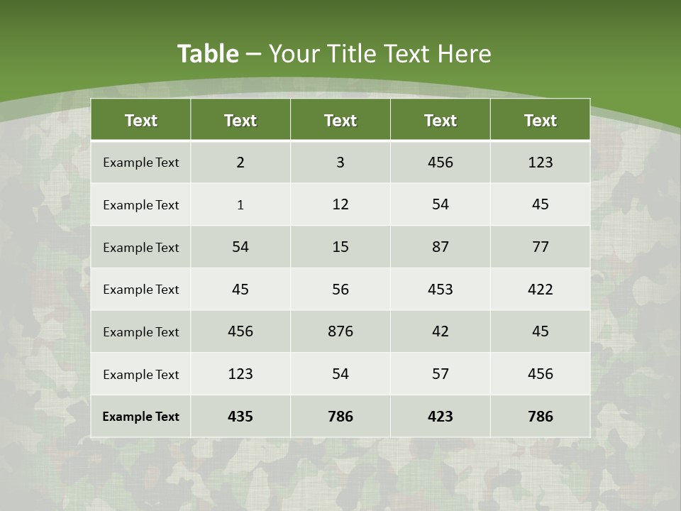 A Camouflage Background With A Flag And A Tree On It PowerPoint Template