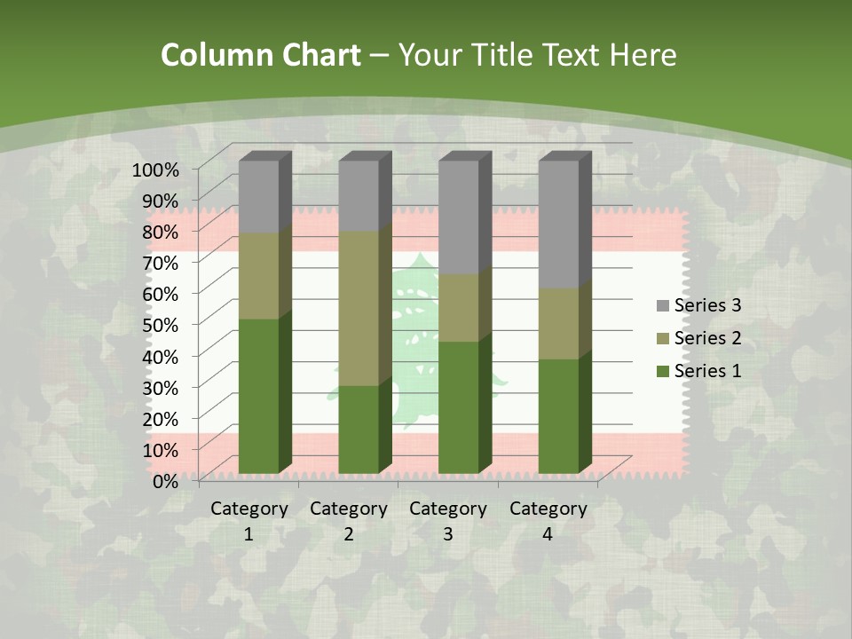 A Camouflage Background With A Flag And A Tree On It PowerPoint Template