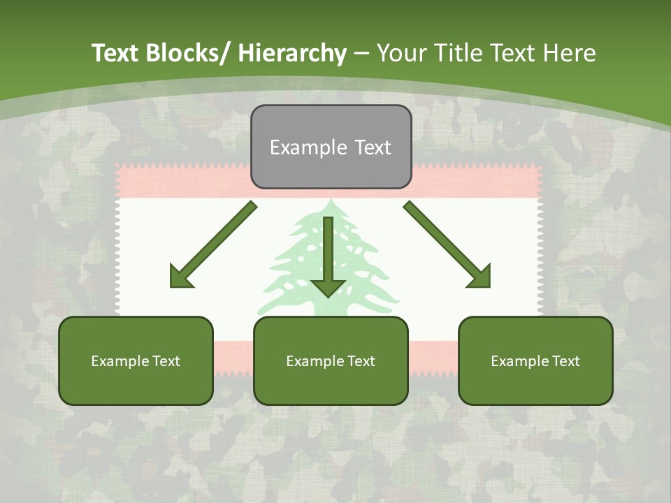 A Camouflage Background With A Flag And A Tree On It PowerPoint Template