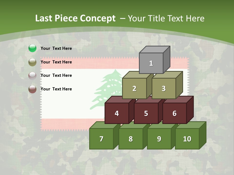 A Camouflage Background With A Flag And A Tree On It PowerPoint Template