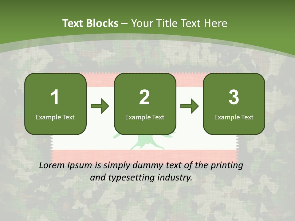 A Camouflage Background With A Flag And A Tree On It PowerPoint Template