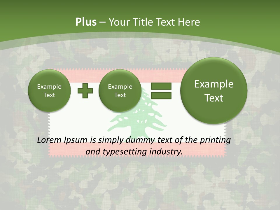 A Camouflage Background With A Flag And A Tree On It PowerPoint Template