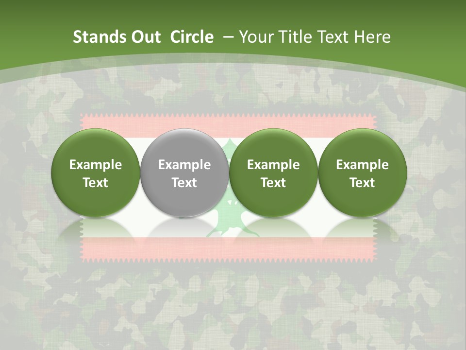 A Camouflage Background With A Flag And A Tree On It PowerPoint Template