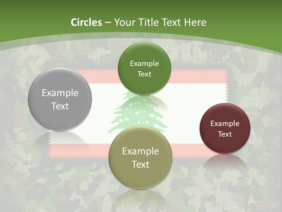 A Camouflage Background With A Flag And A Tree On It PowerPoint Template