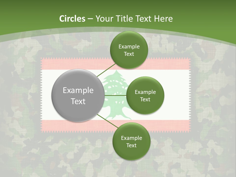 A Camouflage Background With A Flag And A Tree On It PowerPoint Template