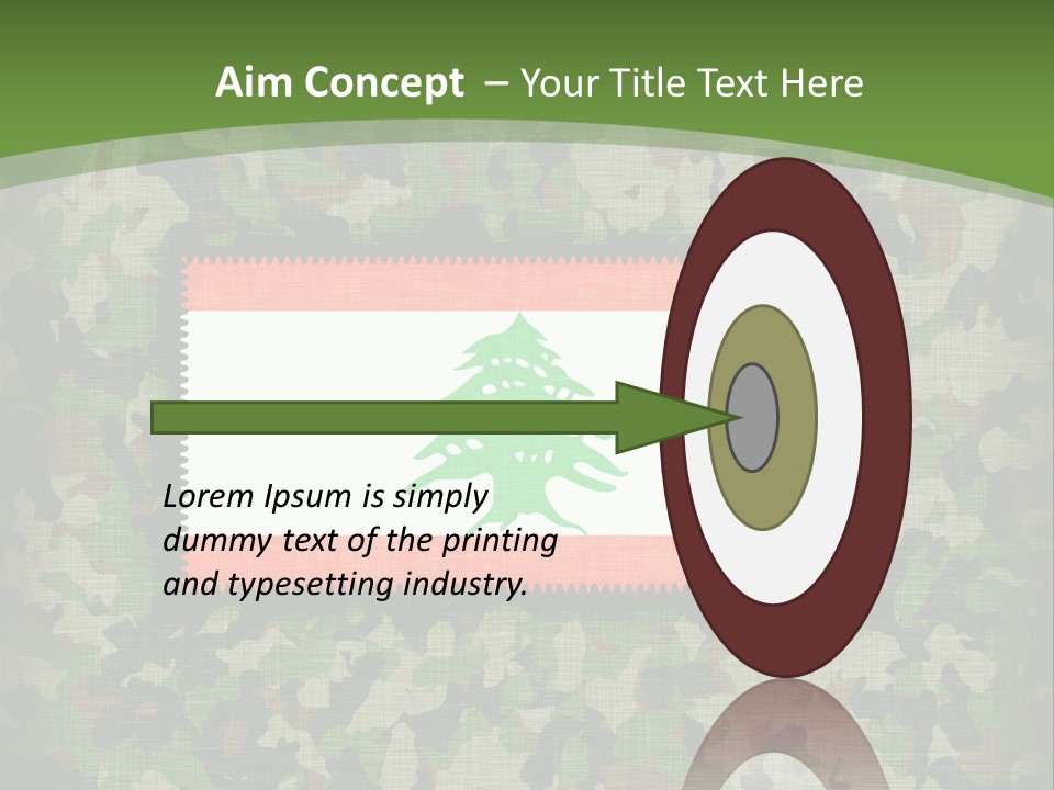 A Camouflage Background With A Flag And A Tree On It PowerPoint Template