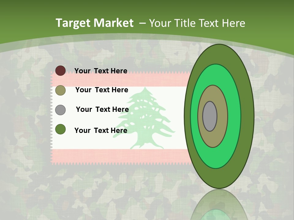 A Camouflage Background With A Flag And A Tree On It PowerPoint Template