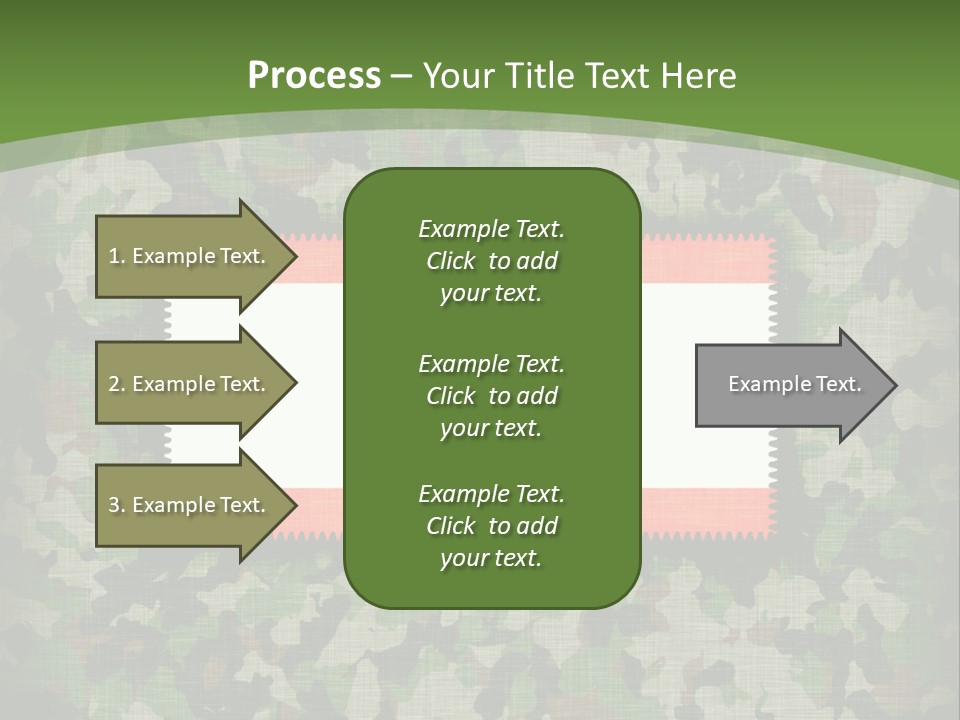 A Camouflage Background With A Flag And A Tree On It PowerPoint Template