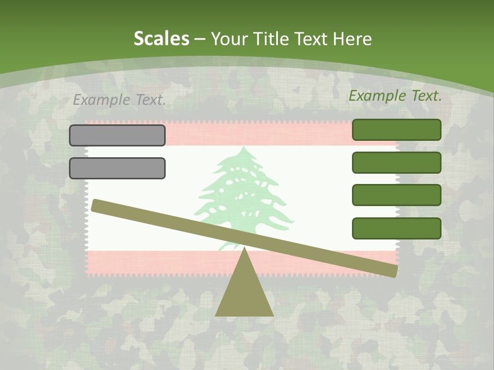 A Camouflage Background With A Flag And A Tree On It PowerPoint Template