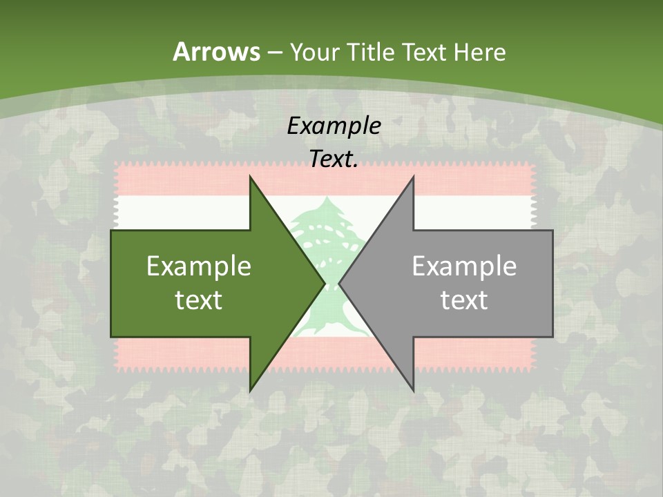 A Camouflage Background With A Flag And A Tree On It PowerPoint Template