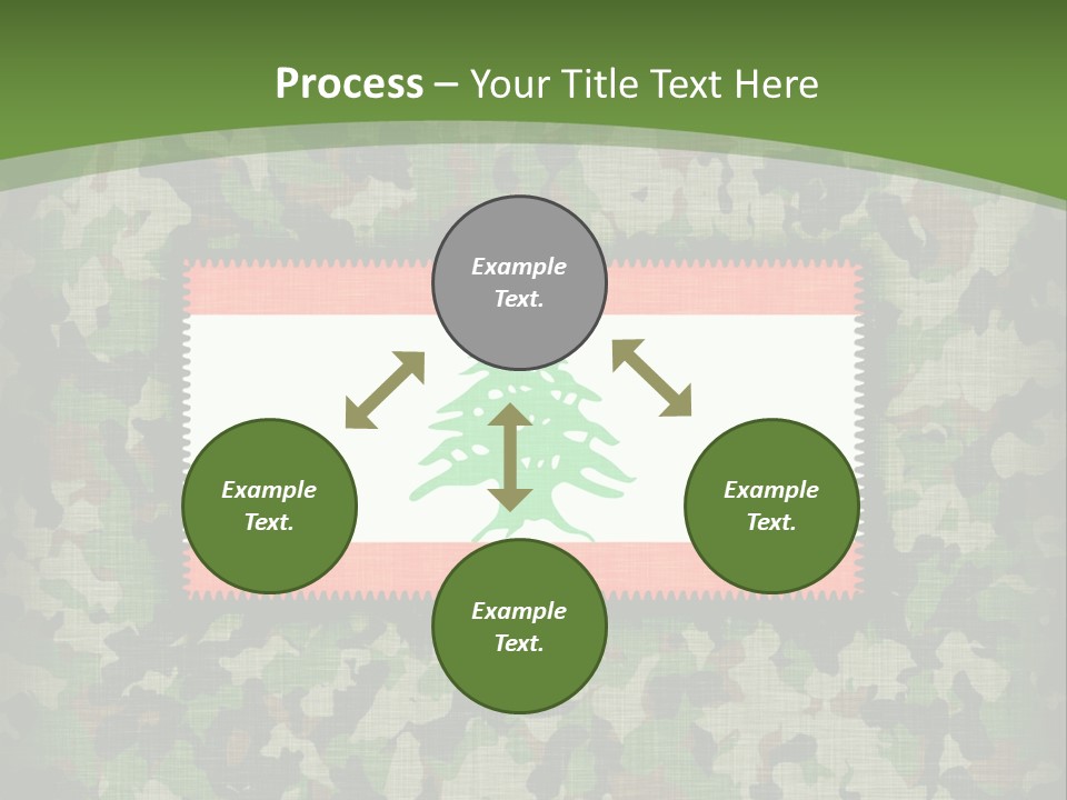 A Camouflage Background With A Flag And A Tree On It PowerPoint Template
