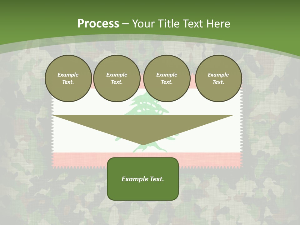 A Camouflage Background With A Flag And A Tree On It PowerPoint Template