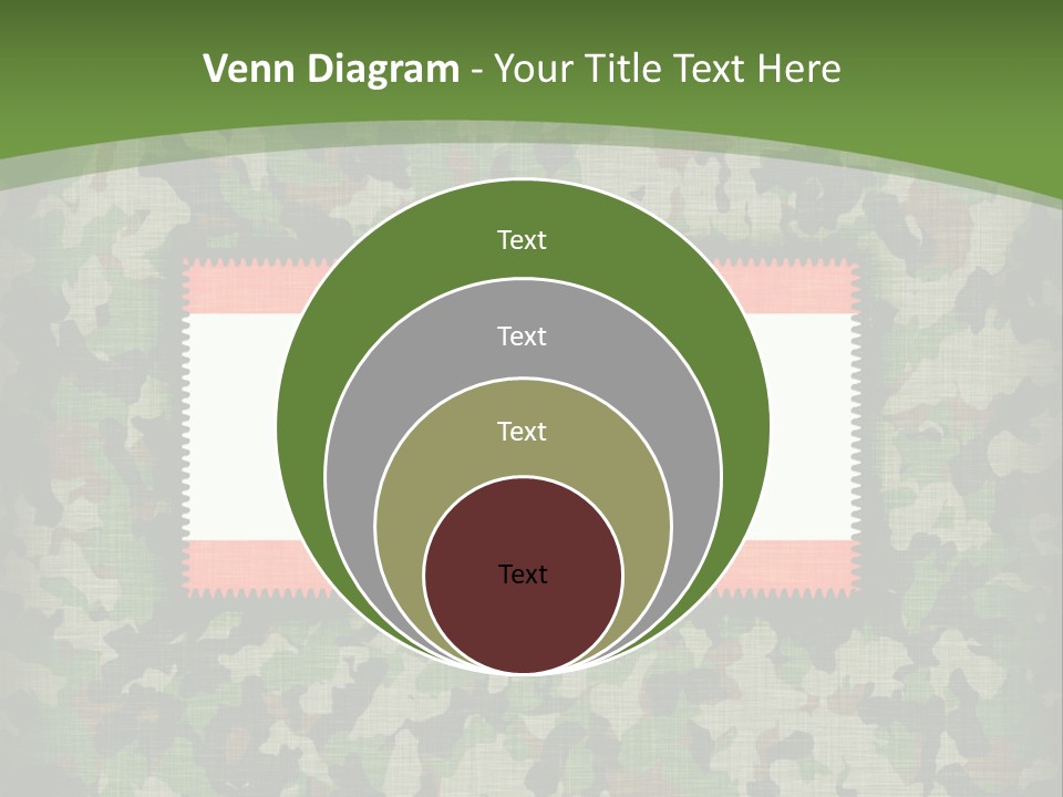 A Camouflage Background With A Flag And A Tree On It PowerPoint Template