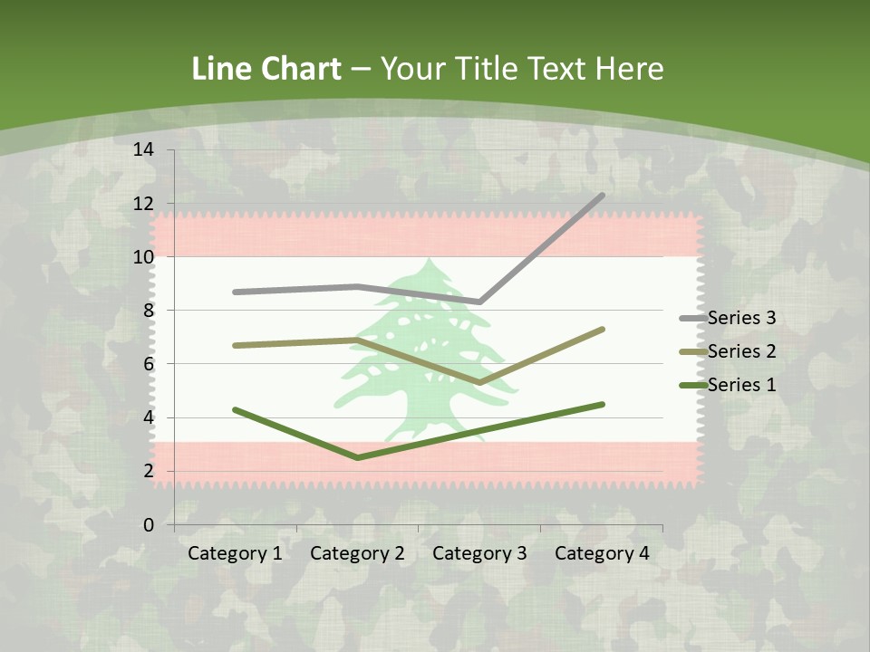 A Camouflage Background With A Flag And A Tree On It PowerPoint Template