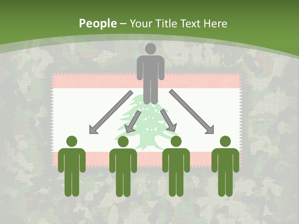 A Camouflage Background With A Flag And A Tree On It PowerPoint Template