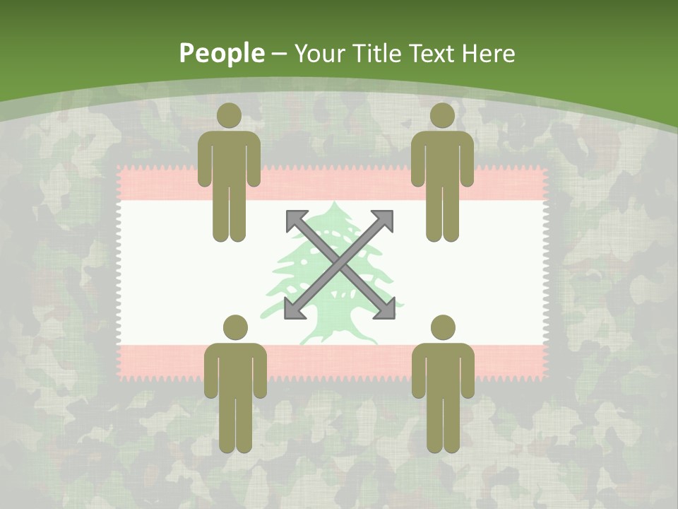 A Camouflage Background With A Flag And A Tree On It PowerPoint Template